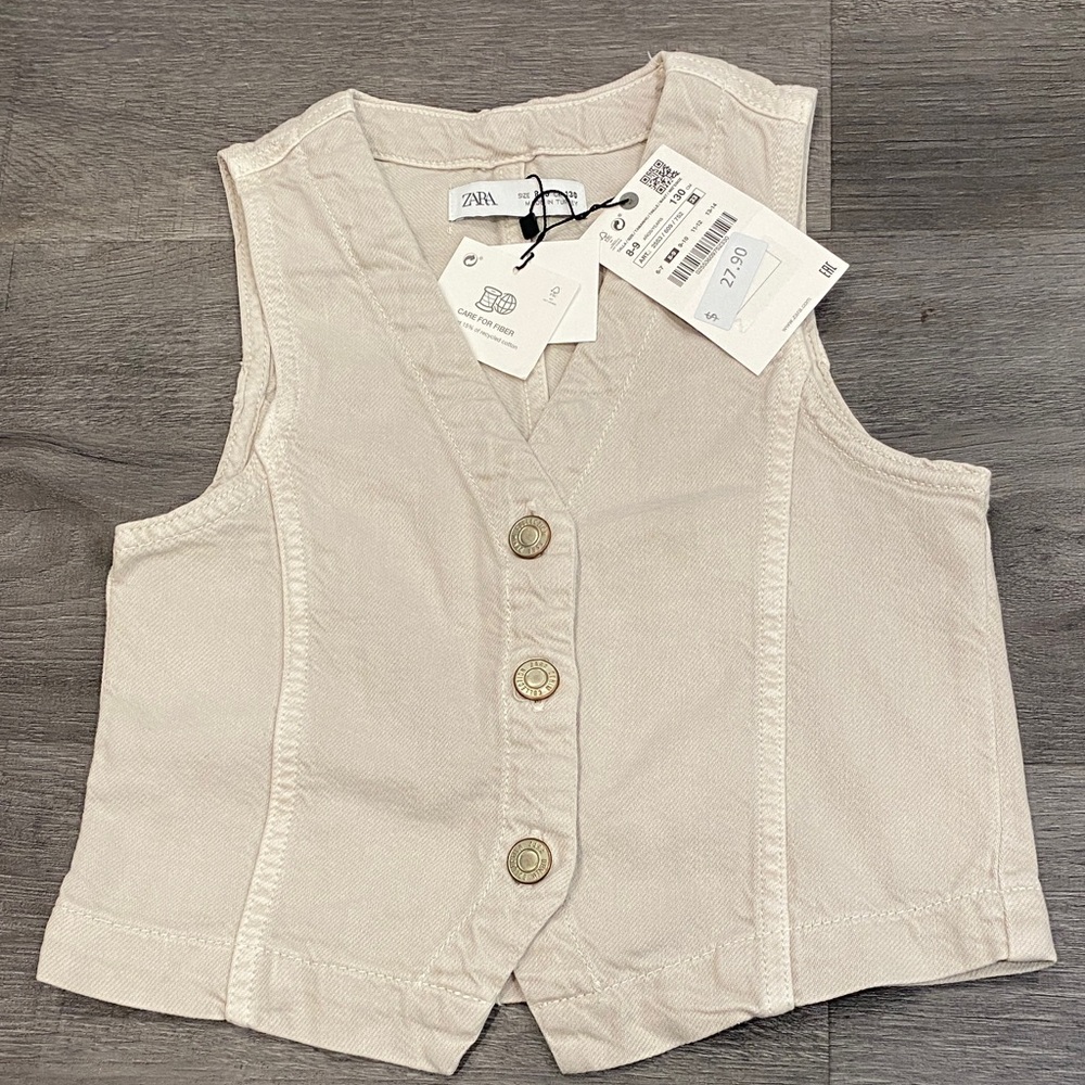 Zara Light Beige Buttoned Vest
